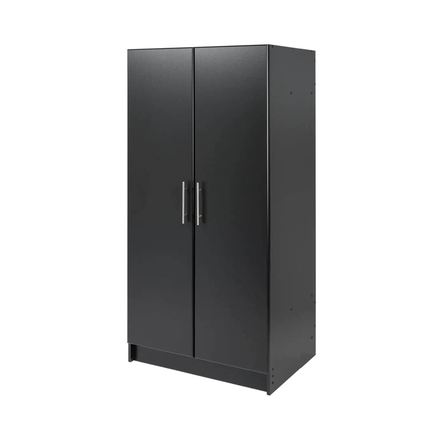 Bedroom Armoire Wardrobe Cabinet with Hanging Rail in Black Wood Finish by HomePacific