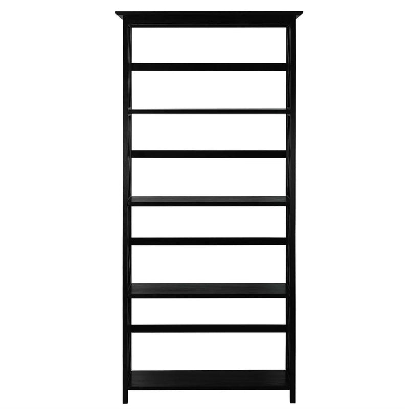 Tall 5-Tier Bookcase in Black Wood Finish by HomePacific