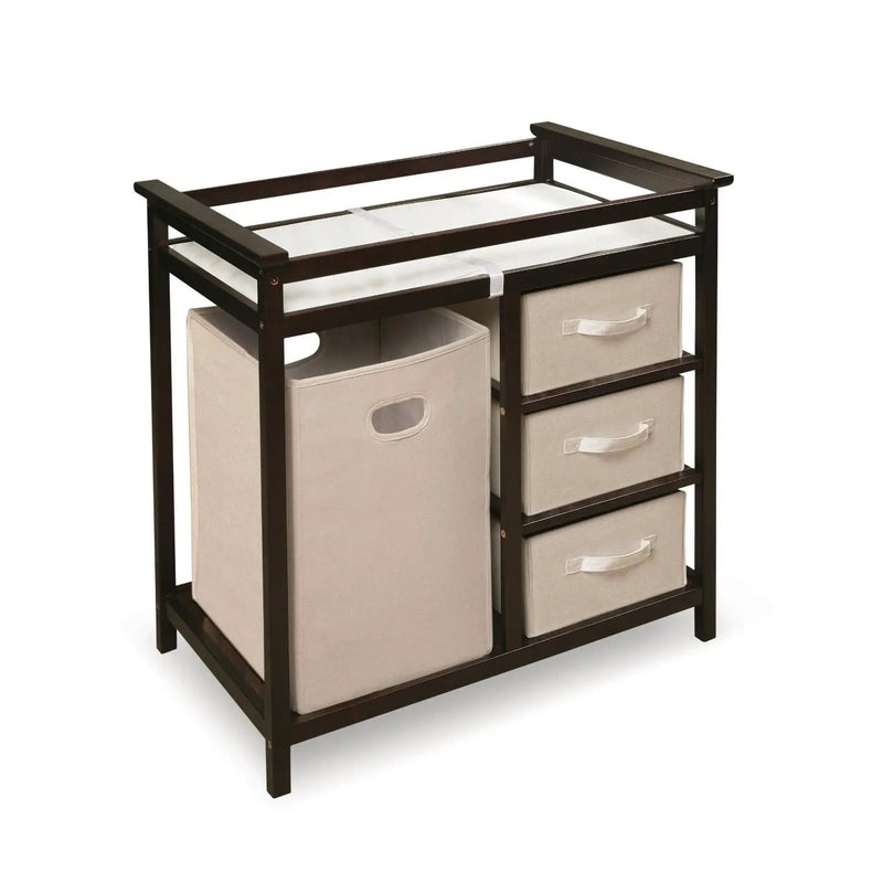 Baby Changing Table with 3 Baskets and Hamper in Espresso by HomePacific