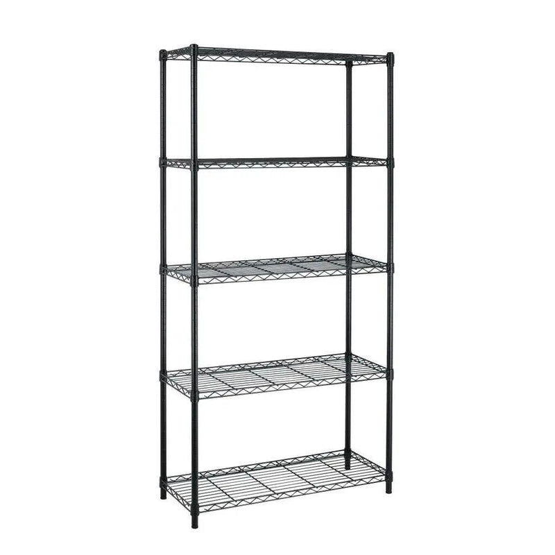 Black Metal 5-Shelf Heavy Duty Shelving Unit Storage Rack by HomePacific