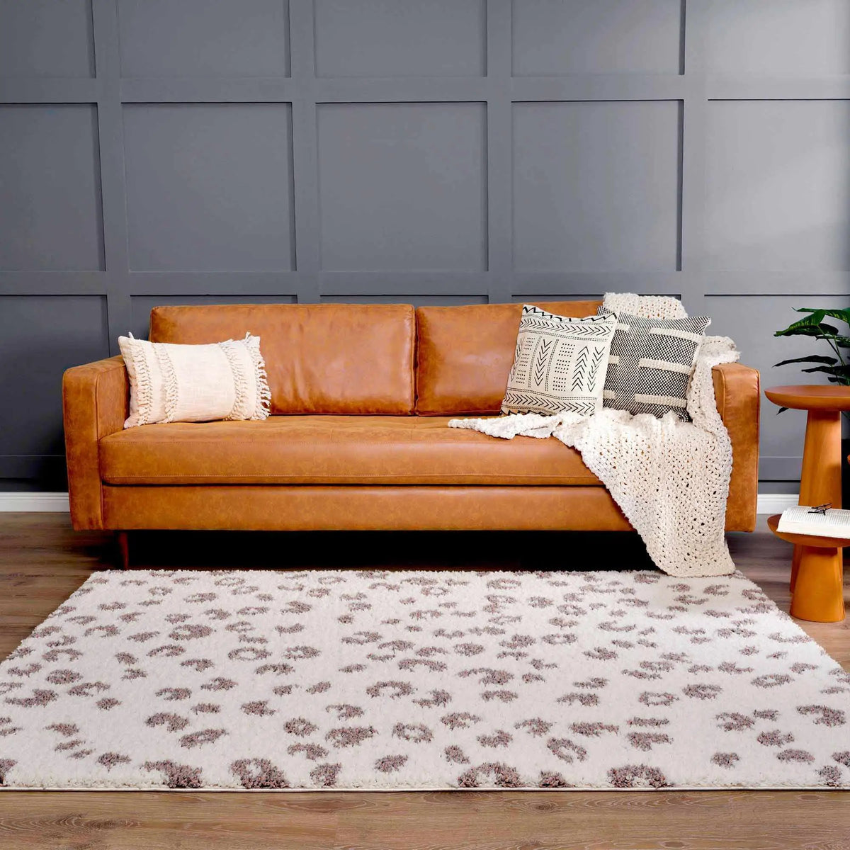 Zhen Pink Spots Leopard Rug - Clearance, installed in a room 4