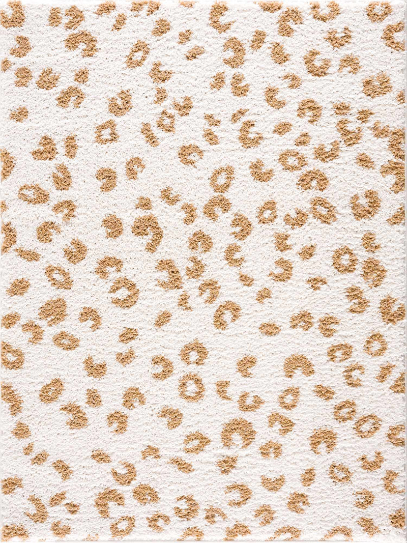 Altin Leopard Print White Area Rug by Hauteloom