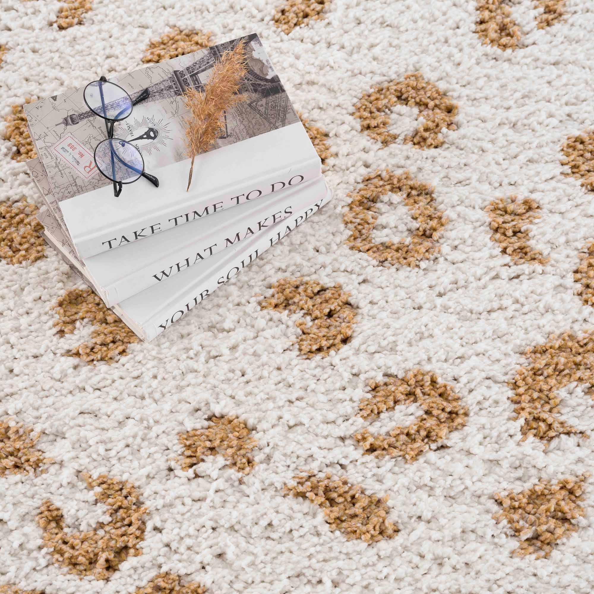 Altin Leopard Print White Area Rug by Hauteloom