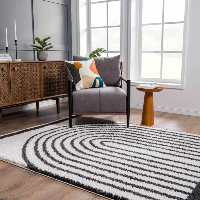 Bauer Plush Black Rainbow Rug - Clearance by Boutique Rugs