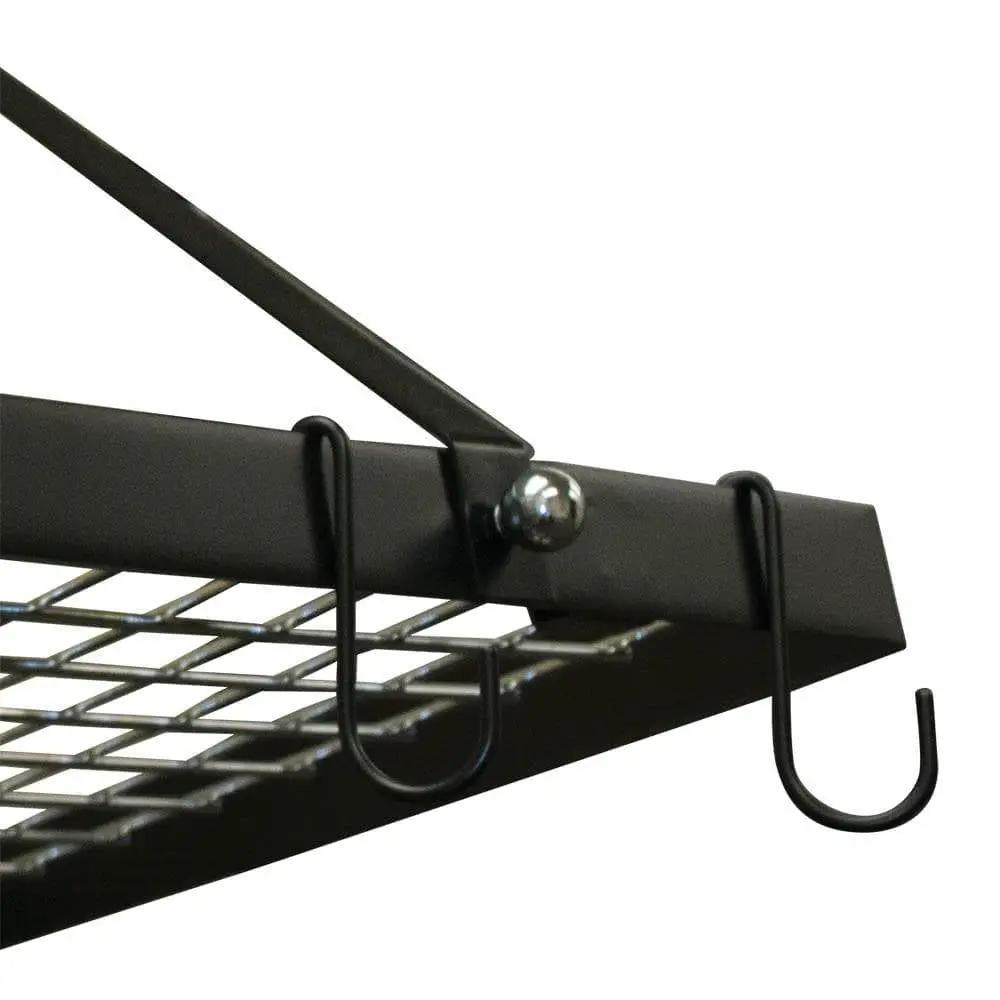 Black Metal Rectangular Pot Rack with 12 Hanging Hooks - Holds up to 40 lbs. by HomePacific