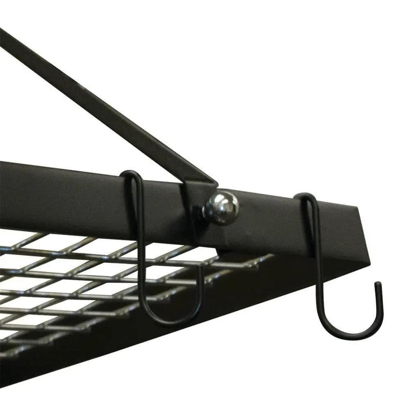 Black Metal Rectangular Pot Rack with 12 Hanging Hooks - Holds up to 40 lbs. by HomePacific