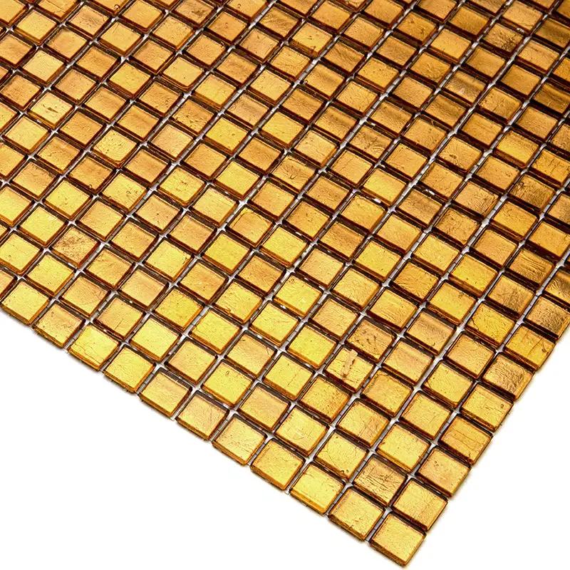 Goldenrod Brown 12x12 Glossy Uniform Square Glass Mosaic Tile (20 pack, 18.69 sq ft/case) by Apollo Tile