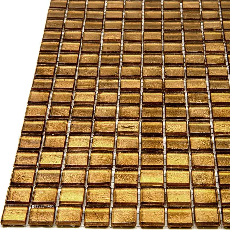 Goldenrod Brown 12x12 Glossy Uniform Square Glass Mosaic Tile (20 pack, 18.69 sq ft/case) by Apollo Tile