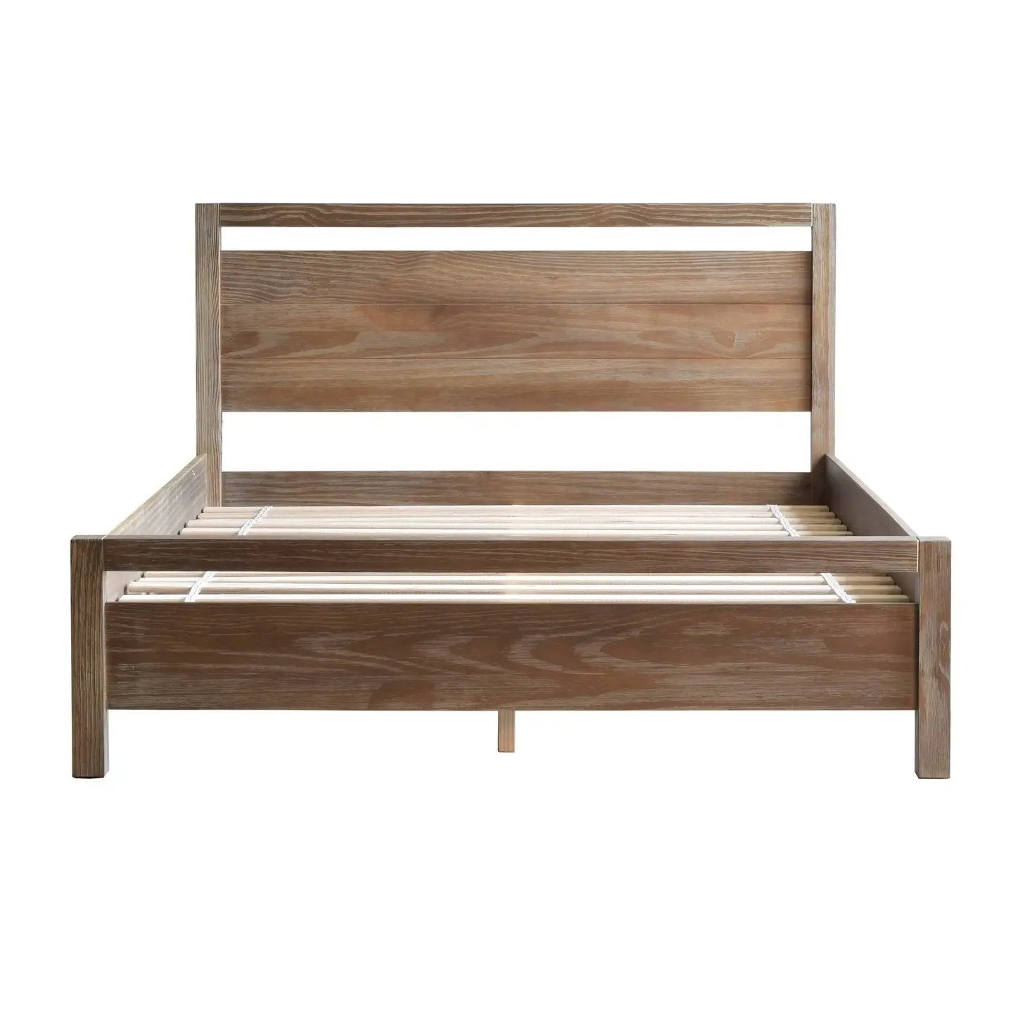Queen Size FarmHouse Traditional Rustic Pine Platform Bed by HomePacific