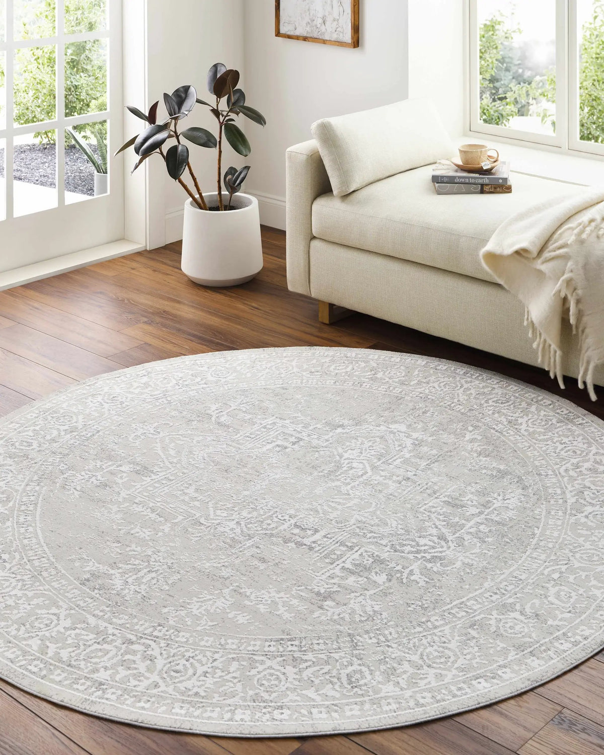 Bolsover Faux Silk Rug, installed in a room 3