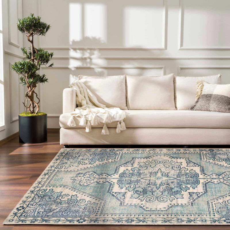 Kenmare Blue Medallion Rug - Clearance by Boutique Rugs