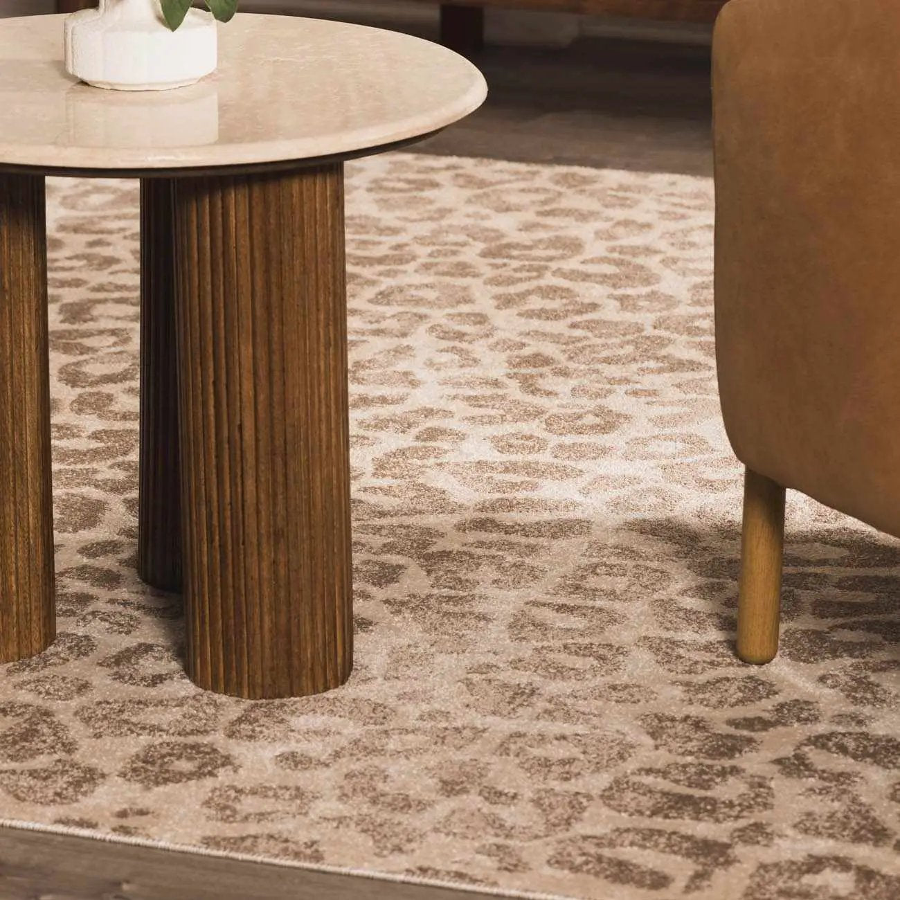Tan Bonhill Leopard Print Area Rug by Boutique Rugs