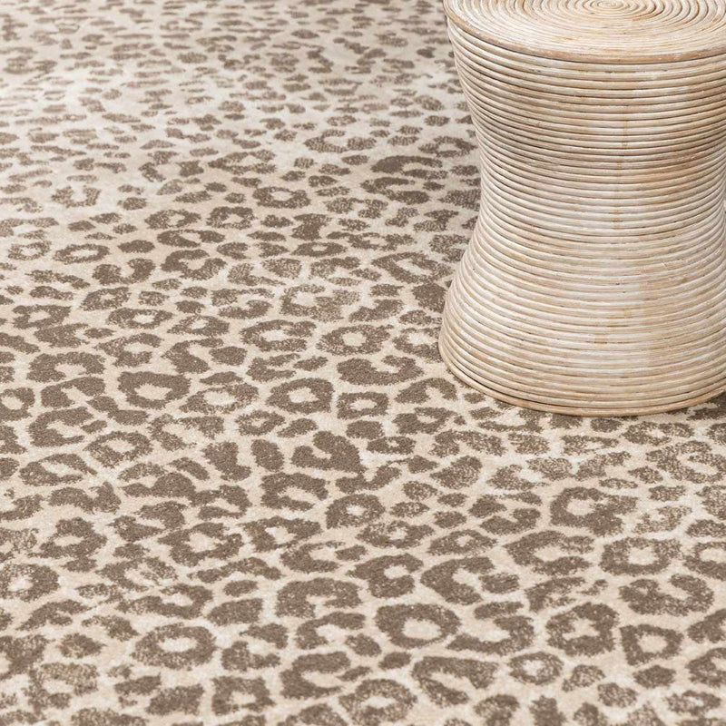 Tan Bonhill Leopard Print Area Rug by Boutique Rugs