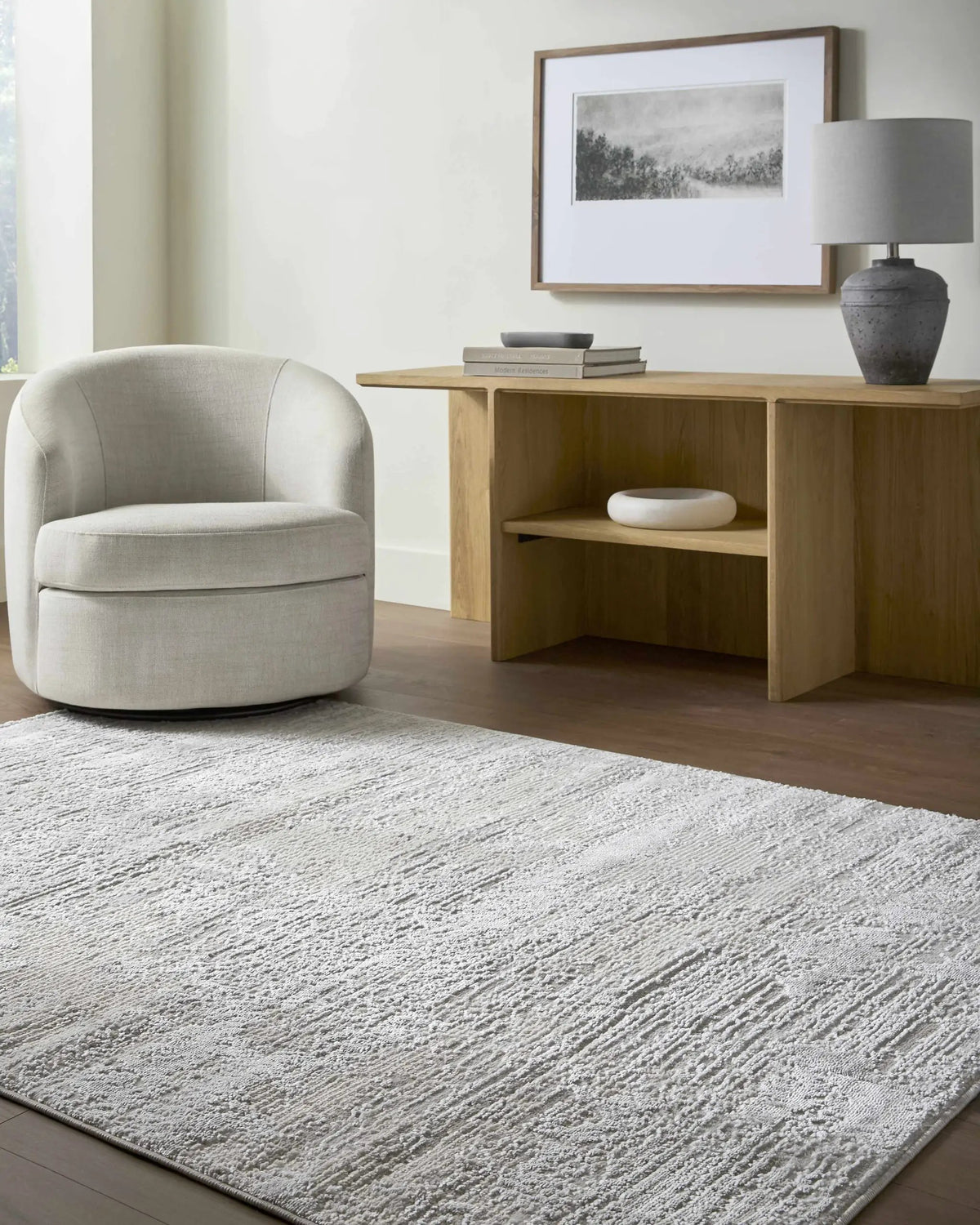 Aramis Area Rug, installed in a room