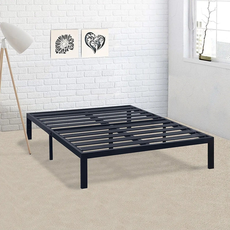 California King Metal Platform Bed Frame with Heavy Duty Slats by HomePacific