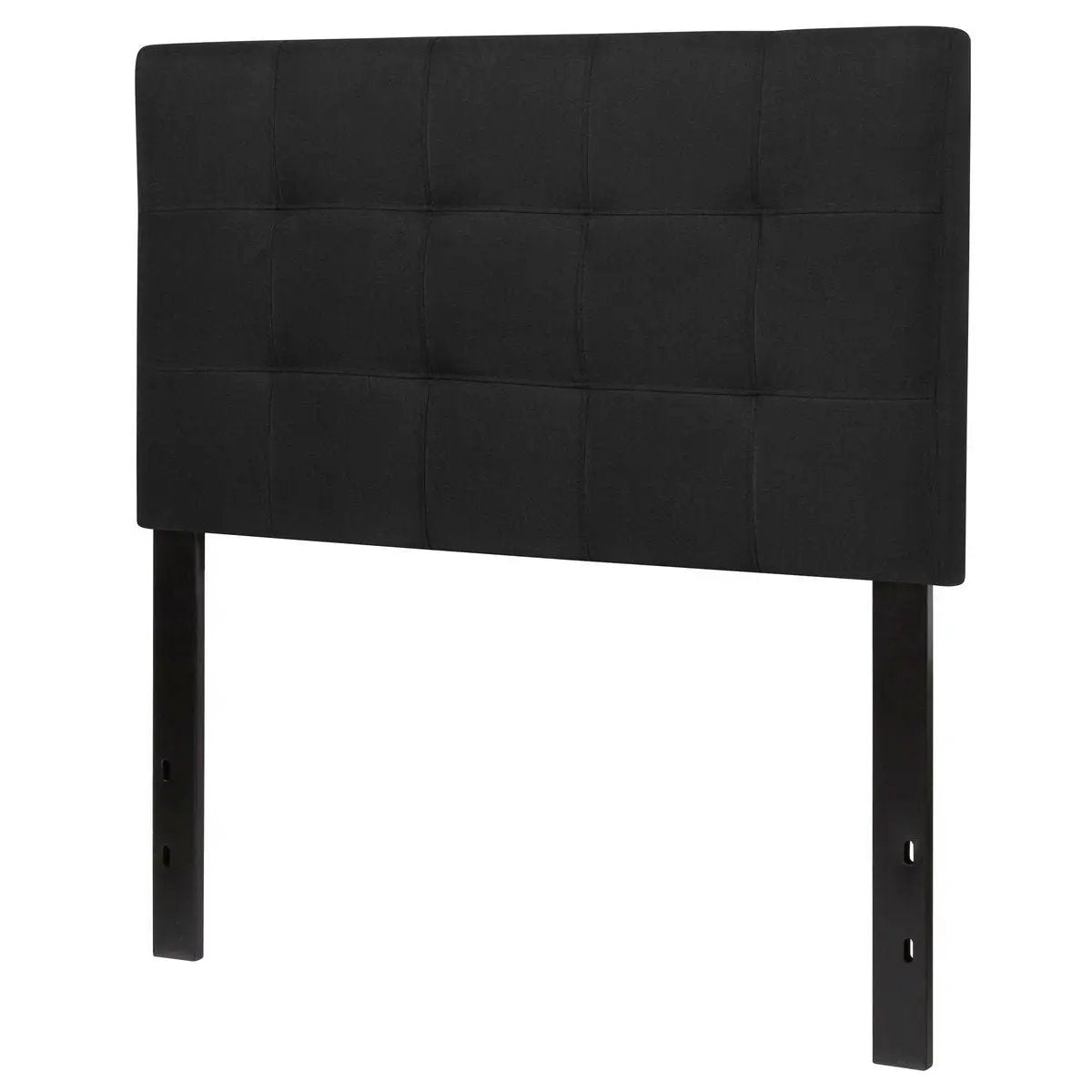 Twin size Modern Black Fabric Box-Stitch Upholstered Headboard by HomePacific