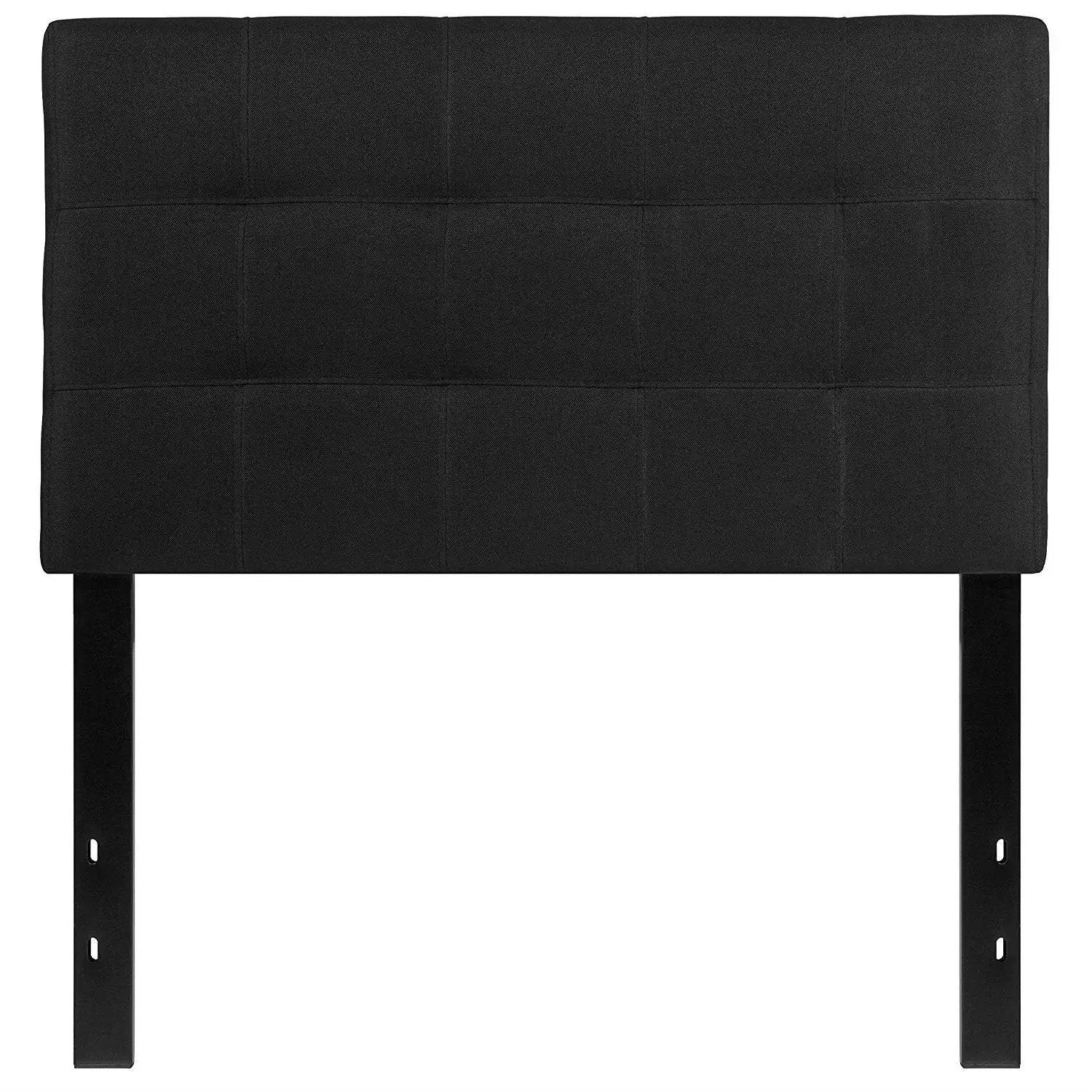 Twin size Modern Black Fabric Box-Stitch Upholstered Headboard by HomePacific