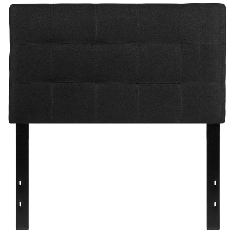 Twin size Modern Black Fabric Box-Stitch Upholstered Headboard by HomePacific