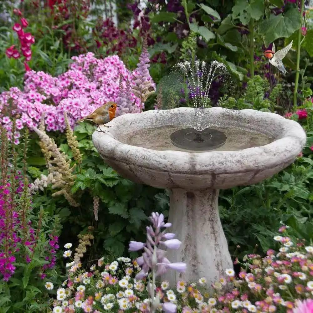 Solar Powered Birdbath to Water Fountain Kit with 4 Nozzle Heads by HomePacific