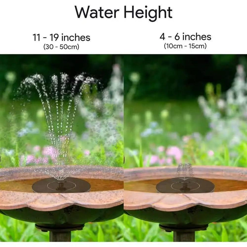 Solar Powered Birdbath to Water Fountain Kit with 4 Nozzle Heads by HomePacific