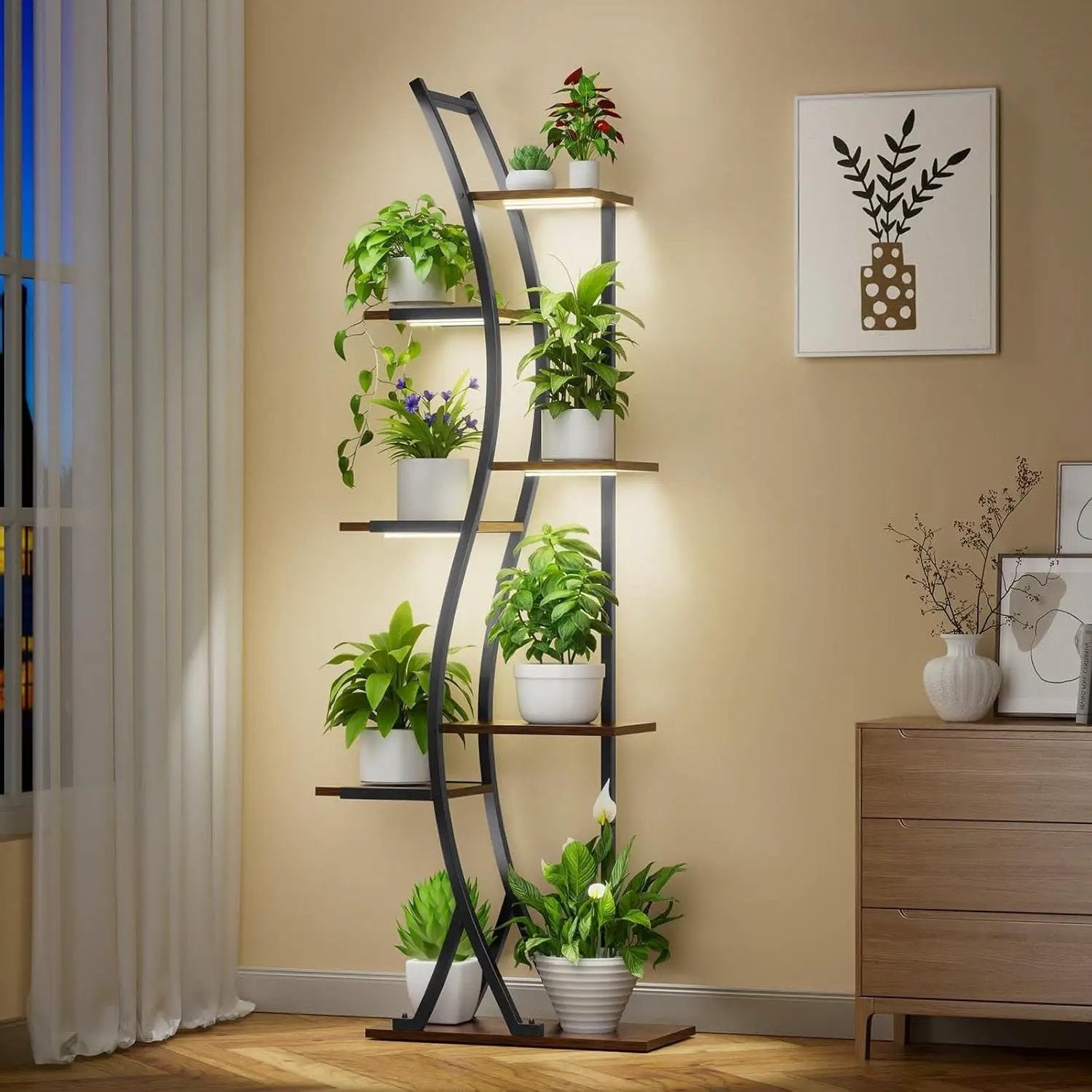63-inch Tall Modern 6-Shelf Indoor Plant Stand Shelving Unit by HomePacific