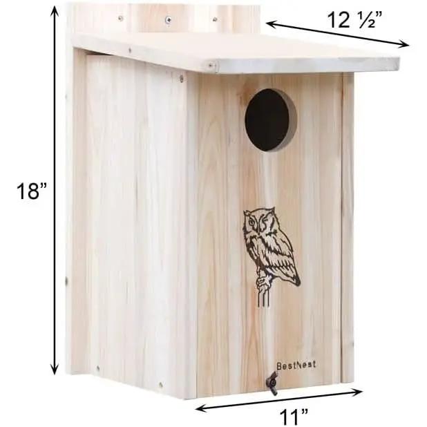 Sturdy Wood Bird House for Owls and Kestrels by HomePacific