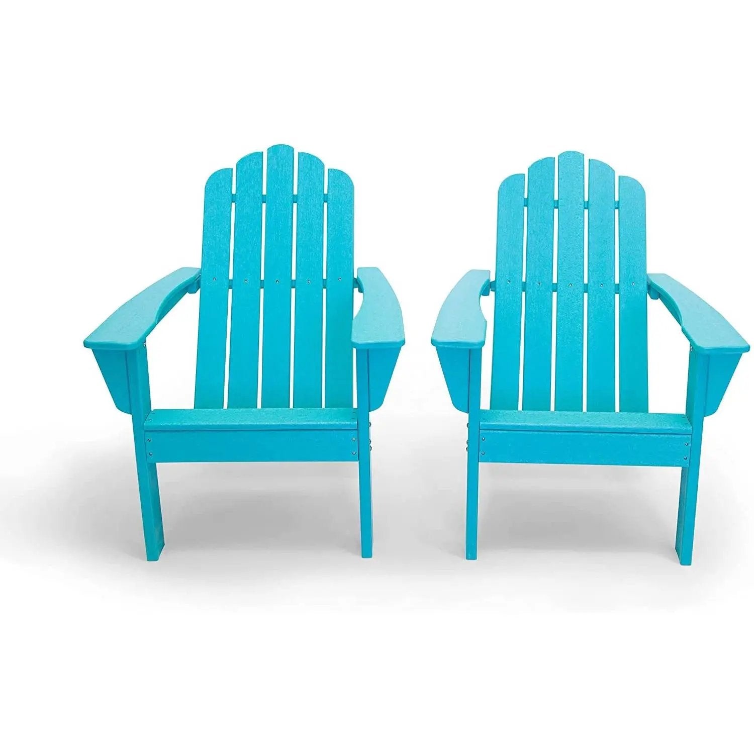 All Weather Recycled Blue Poly Plastic Outdoor Patio Adirondack Chairs - Set of 2 by HomePacific