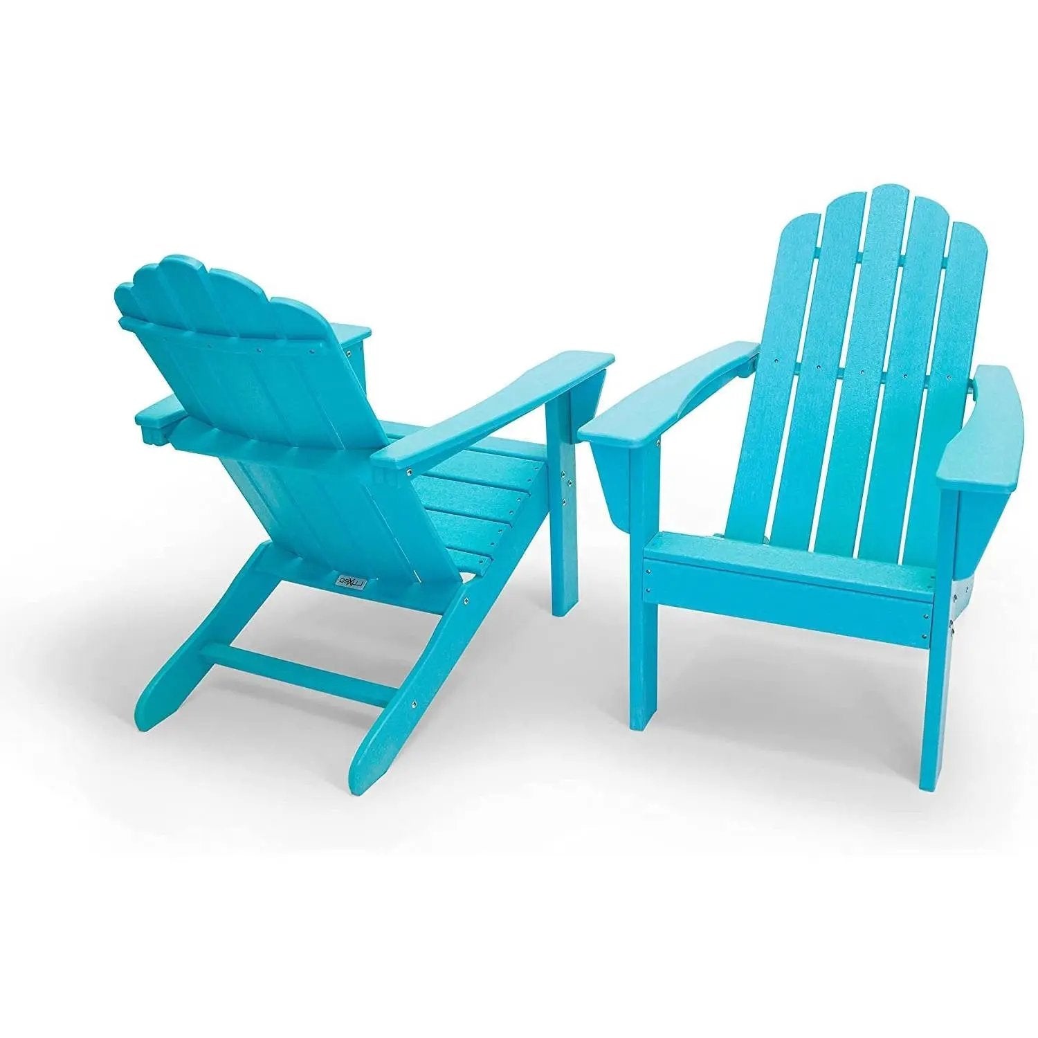 All Weather Recycled Blue Poly Plastic Outdoor Patio Adirondack Chairs - Set of 2 by HomePacific