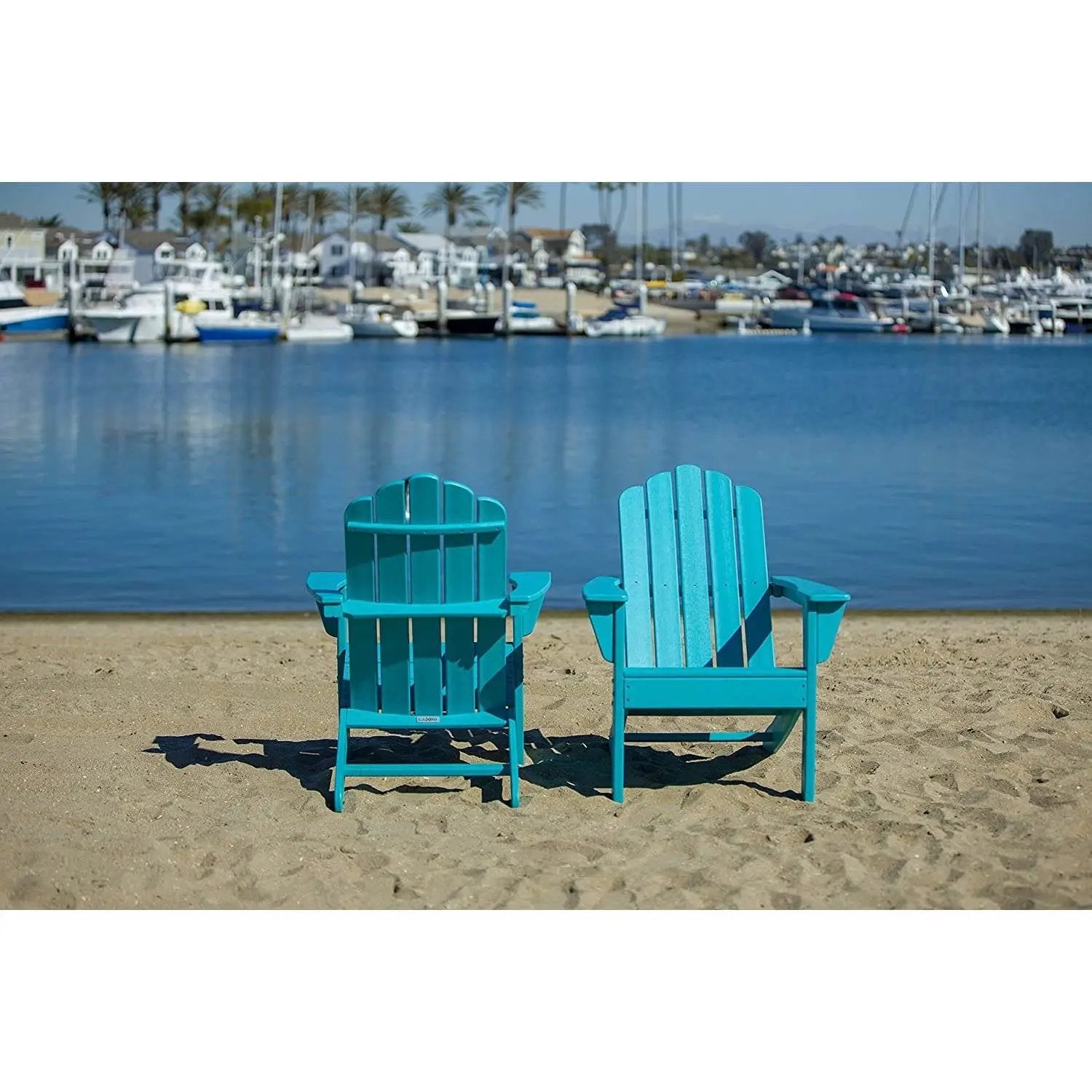 All Weather Recycled Blue Poly Plastic Outdoor Patio Adirondack Chairs - Set of 2 by HomePacific