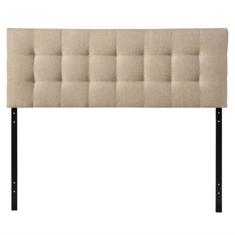King size Beige Fabric Upholstered Headboard with Modern Tufting by HomePacific