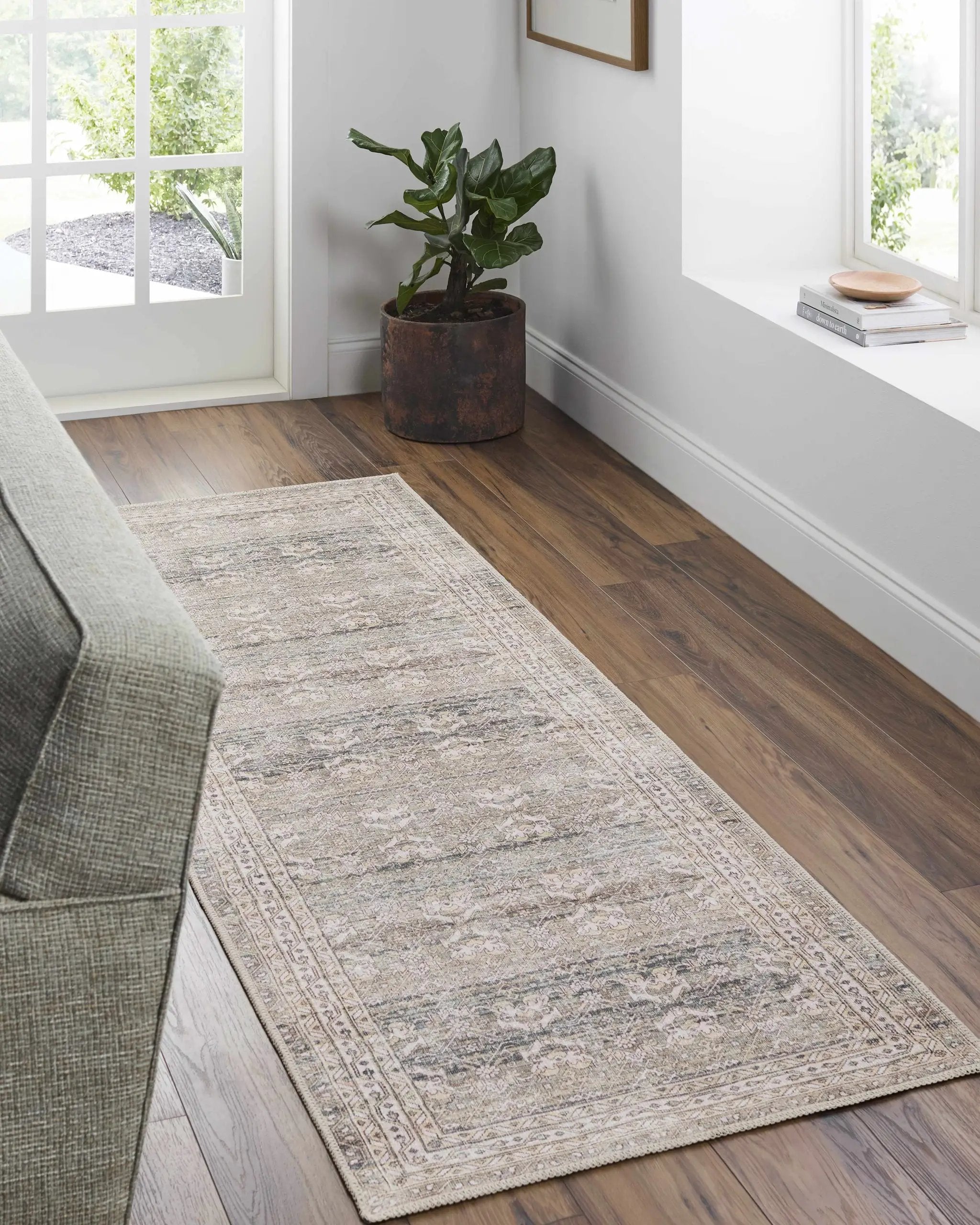 Billie Vintage Flat Pile Washable Rug by Boutique Rugs