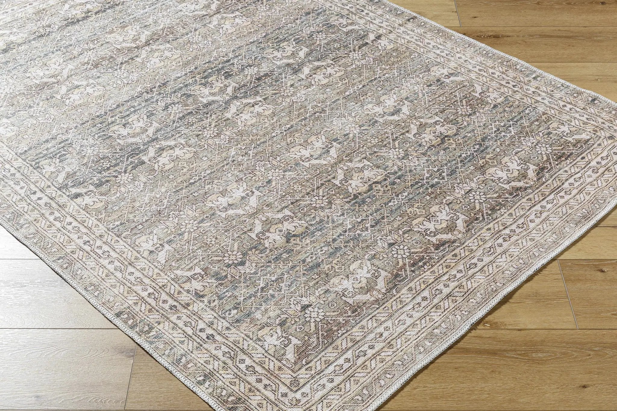 Billie Vintage Flat Pile Washable Rug by Boutique Rugs