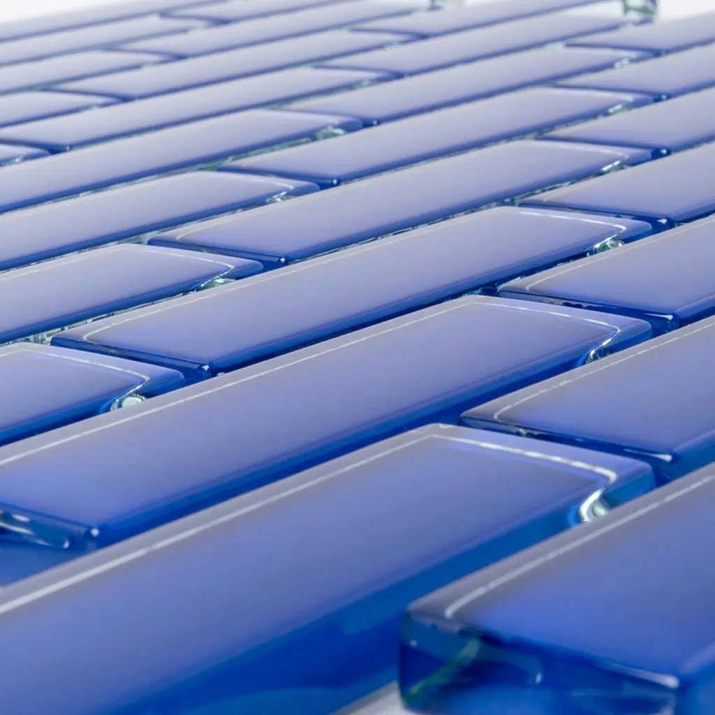 Cobalt Blue 12x12 Glossy Brick Glass Mosaic Tile (5 pack, 4.92 sq ft/case) by Apollo Tile