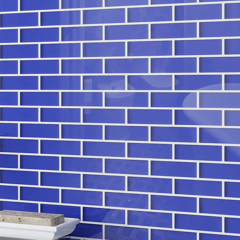 Cobalt Blue 12x12 Glossy Brick Glass Mosaic Tile (5 pack, 4.92 sq ft/case) by Apollo Tile