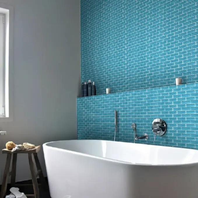 Sapphire Blue 12x12 Glossy Glass Mosaic Tile (5 pack, 4.92 sq ft/case) by Apollo Tile
