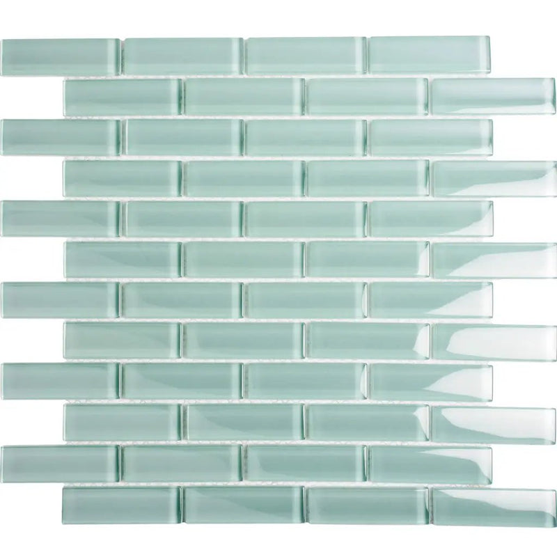 Blizzard Blue 12x12 Glossy Brick Glass Mosaic Tile (5 pack, 4.92 sq ft/case) by Apollo Tile
