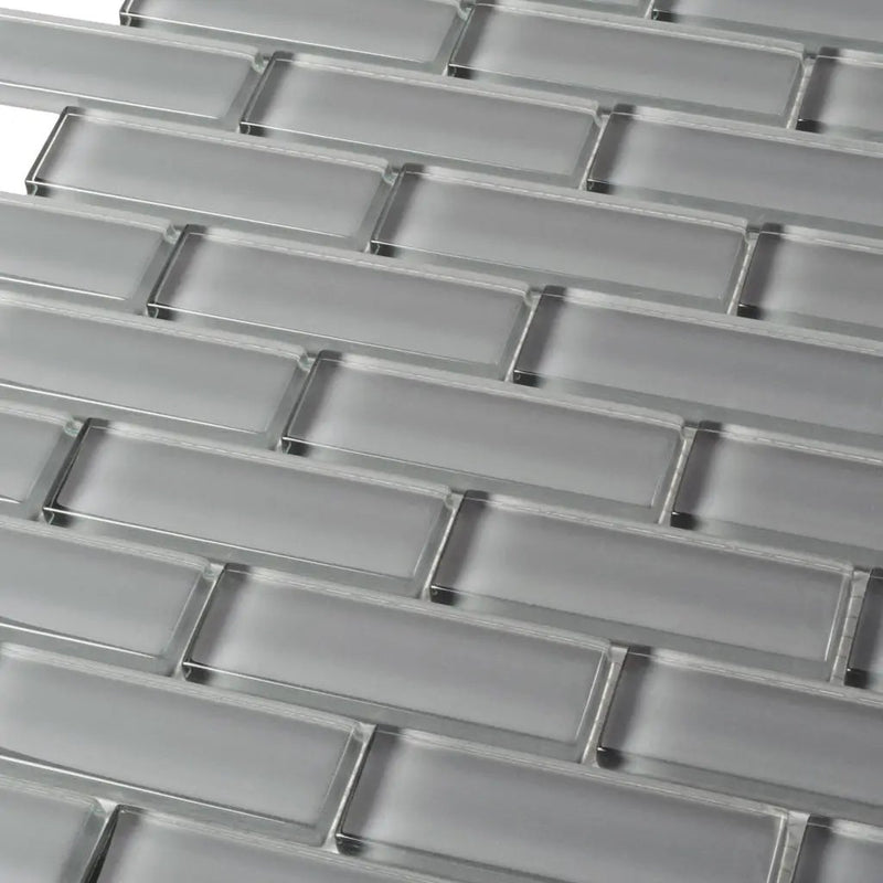 Coin Gray 12x12 Glossy Brick Glass Mosaic Tile (5 pack, 4.92 sq ft/case) by Apollo Tile
