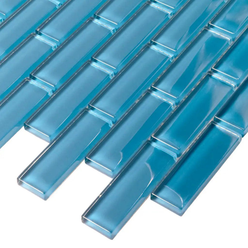 Cerulean Blue 12x12 Glossy Glass Mosaic Tile (5 pack, 4.92 sq ft/case) by Apollo Tile