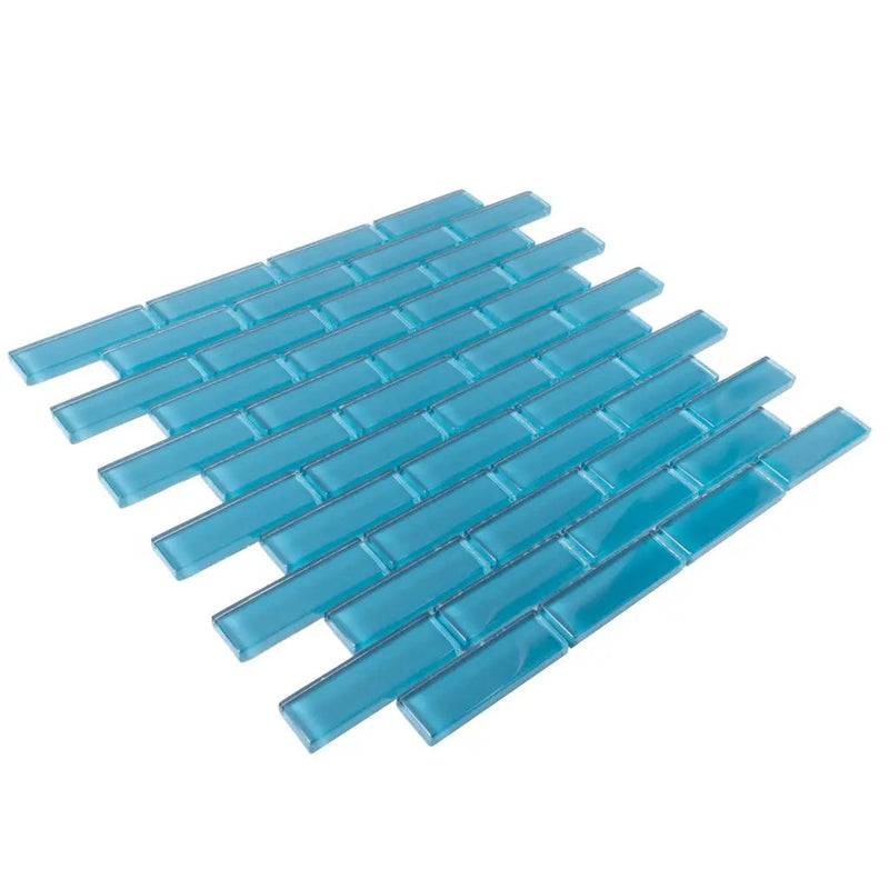 Cerulean Blue 12x12 Glossy Glass Mosaic Tile (5 pack, 4.92 sq ft/case) by Apollo Tile