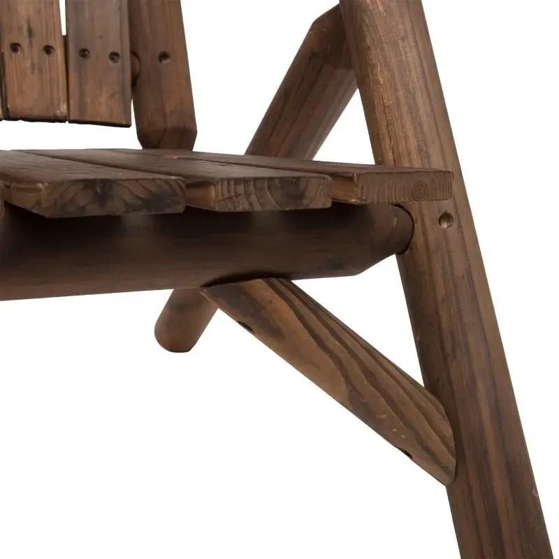 Adirondack Patio 2 Chair Lounger with Center Coffee Table Brown by HomePacific