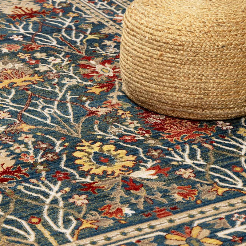 Neola Navy Blue Damask Area Rug by Boutique Rugs