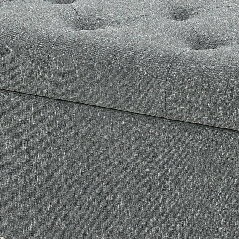 Grey Linen 48-inch Bedroom Storage Ottoman Bench Footrest by HomePacific
