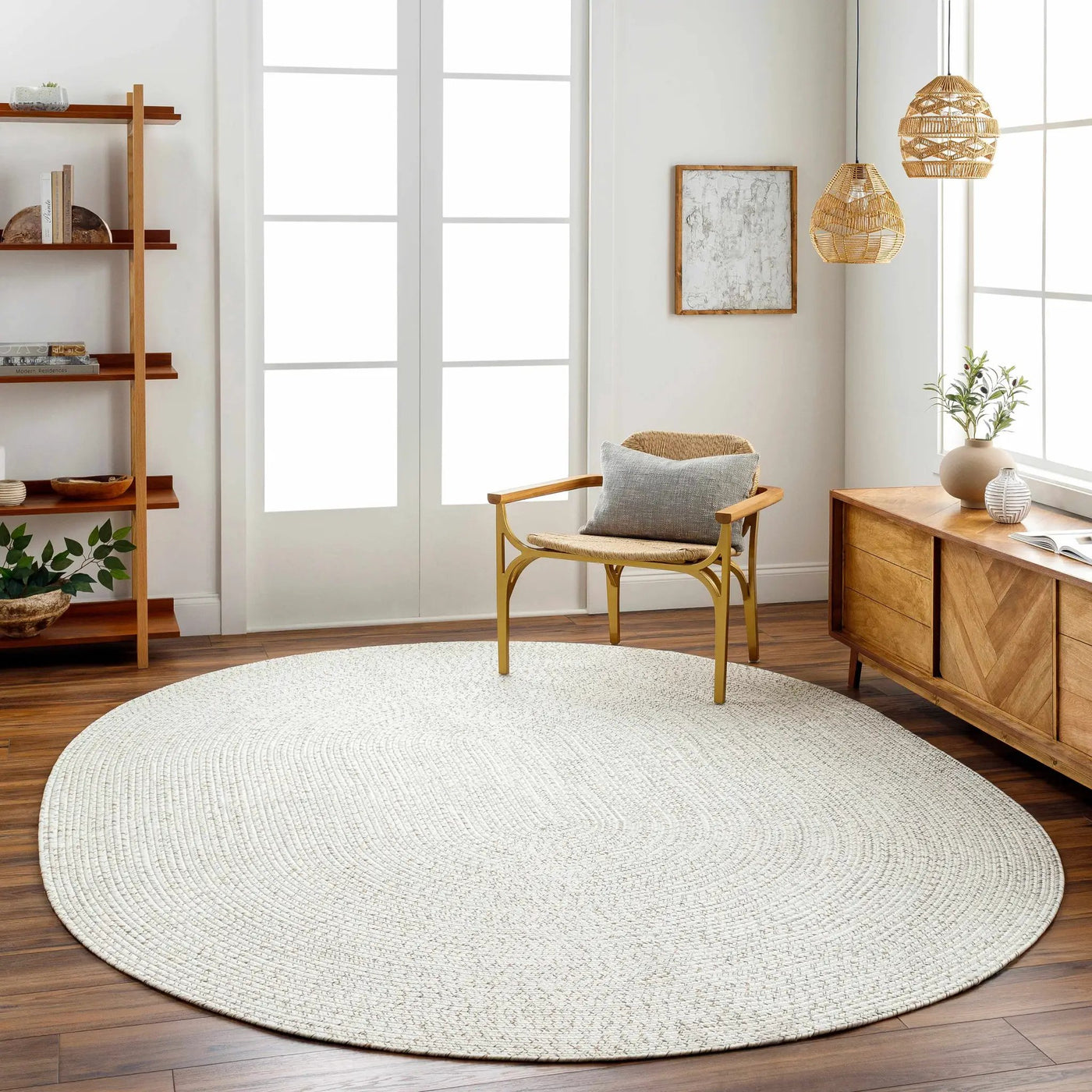 Beige Braided Faux Jute Outdoor Rug by Boutique Rugs