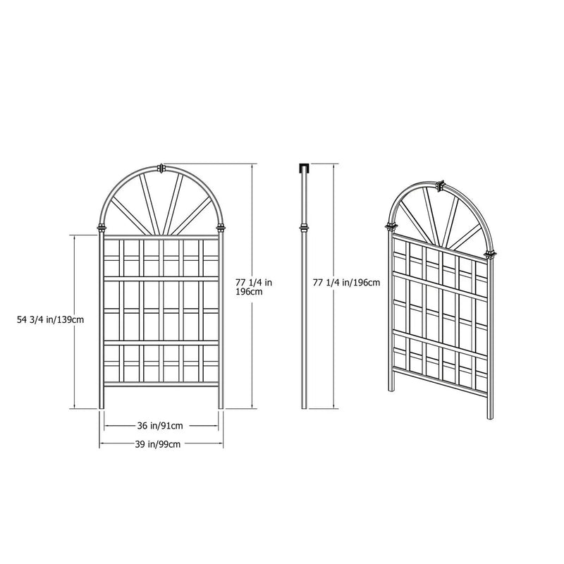 77-inch Outdoor Light Brown Vinyl Lattice Garden Trellis with Arched Top by HomePacific