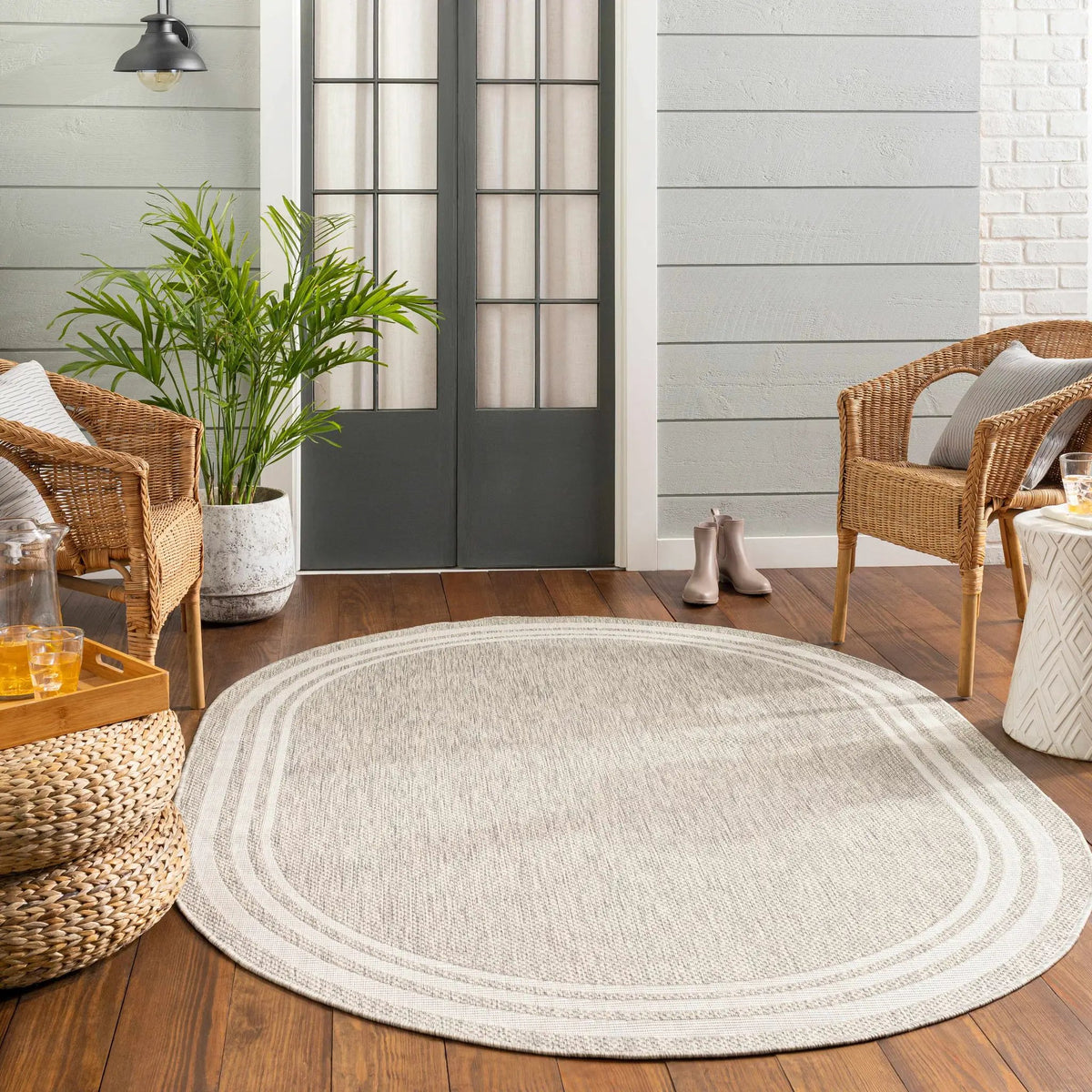 Burradoo Bordered Outdoor Area Rug, photo 6 of 21
