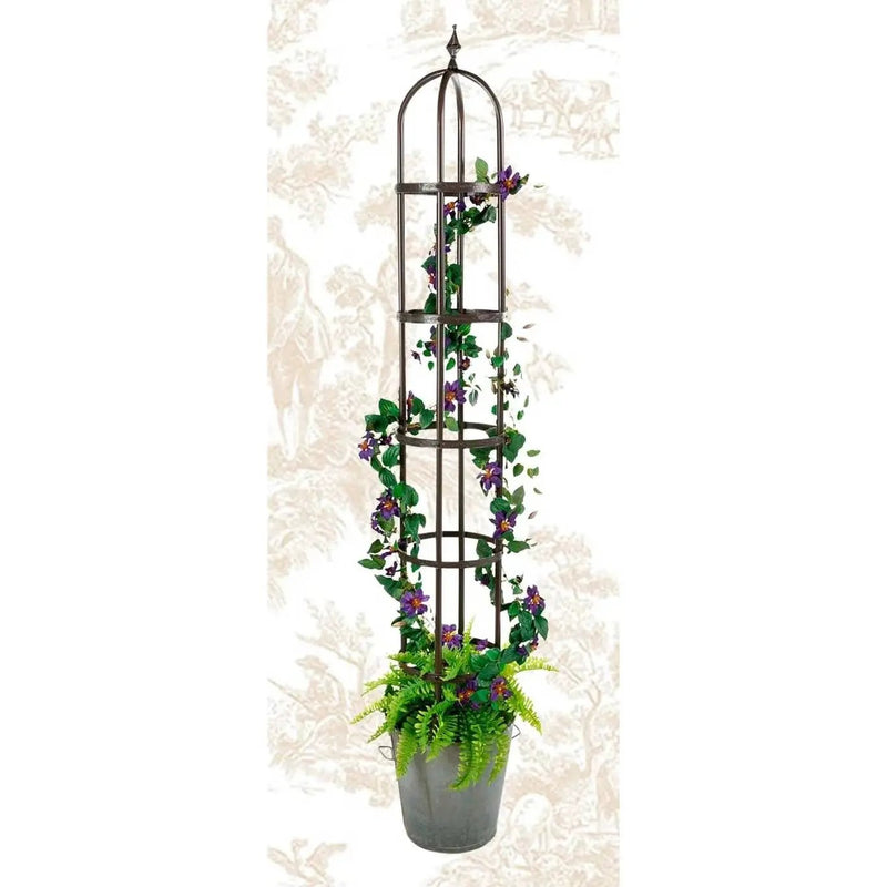 60-inch Bronze Finish Steel Outdoor Garden Trellis Obelisk by HomePacific