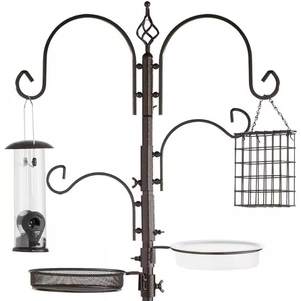Complete Bird Feeder Set with Bronze Metal Stand Suet Water Bowl Tube and Tray by HomePacific
