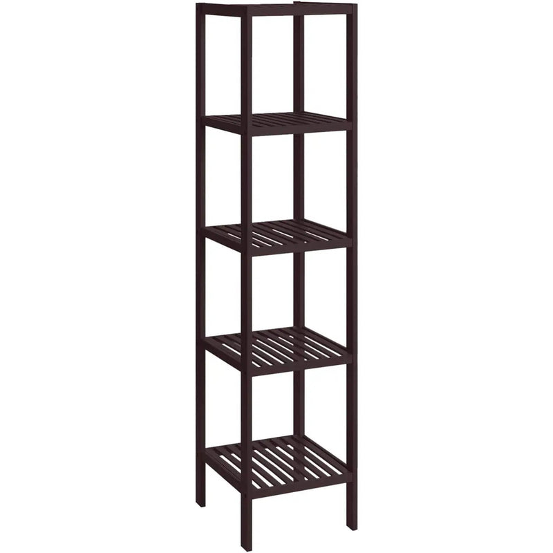 Brown Bamboo Wood 4-Shelf Versatile Storage Unit Rack Narrow Bookcase by HomePacific