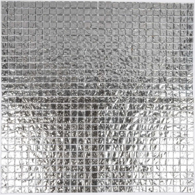 Silver 12x12 Polished Square Glass Mosaic Tile (5 pack, 4.75 sq ft/case) by Apollo Tile