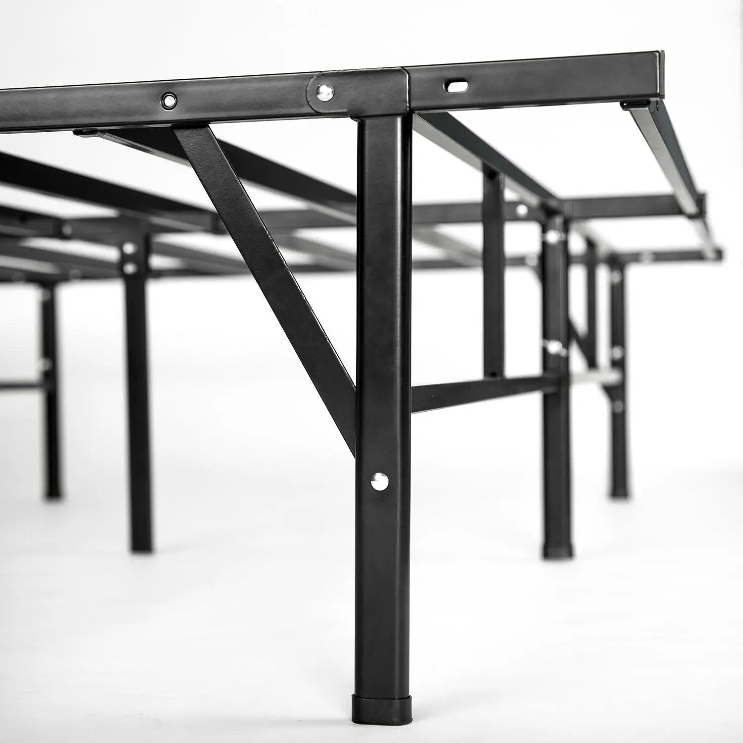 Queen size Sturdy Black Metal Platform Bed Frame by HomePacific